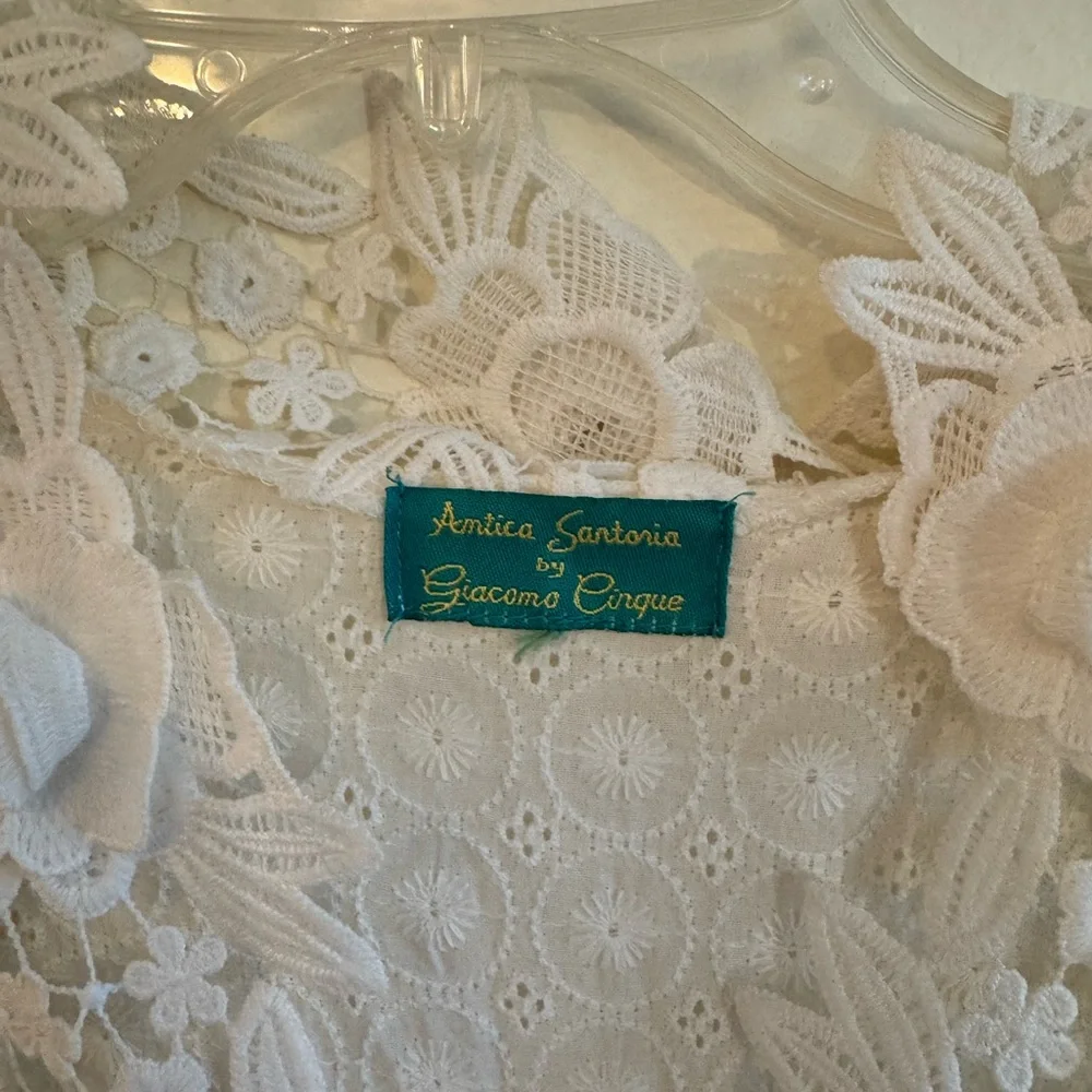 Italian hand made Vintage-Inspired White Lace Maxi Dress